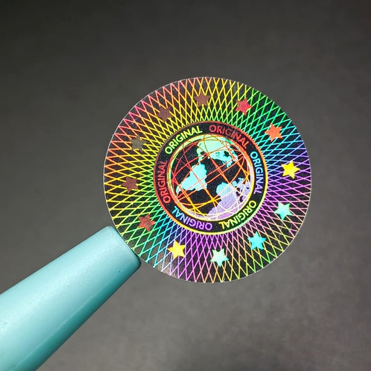 380pcs Hologram Tamper Proof Security Labels - Warranty Void Stickers, Tamper Evident Seal, Holographic Round Stickers (0.8inch, Silver, GQYH)