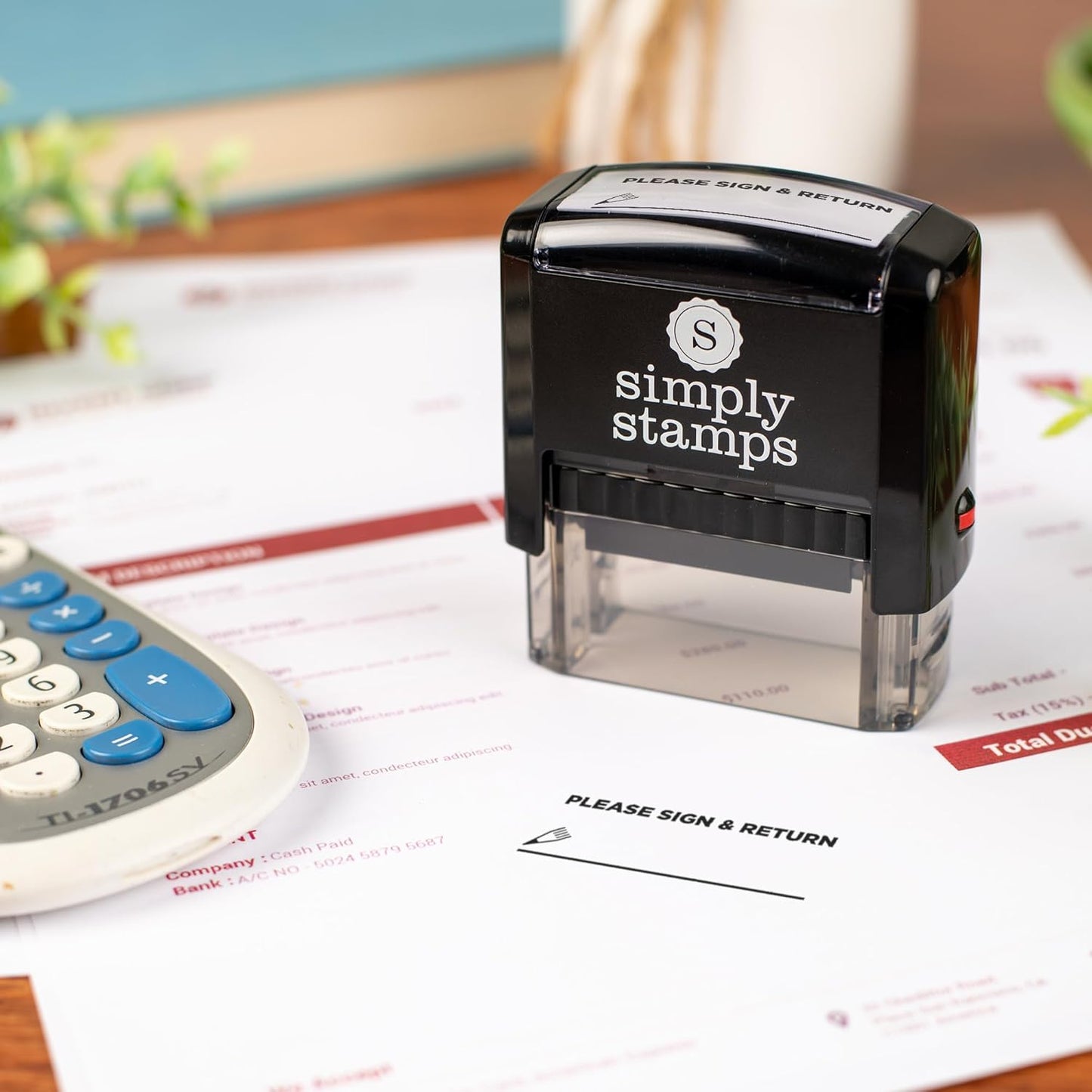 Please Sign & Return Office Stamp | 4 Different Sizes | 20 Designs | Multiple Color Options | Perfect for Quick Validation of Office Documents (Please Sign & Return, Medium)