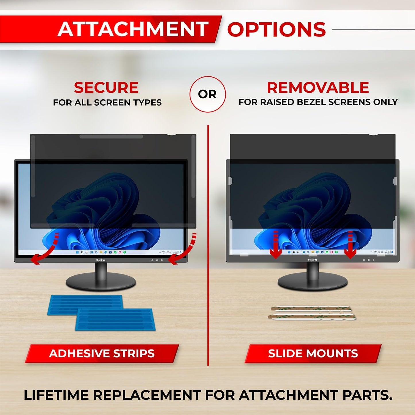 24 Inch 16:10 Computer Privacy Screen Filter for Monitor - Privacy Shield and Anti-Glare Protector