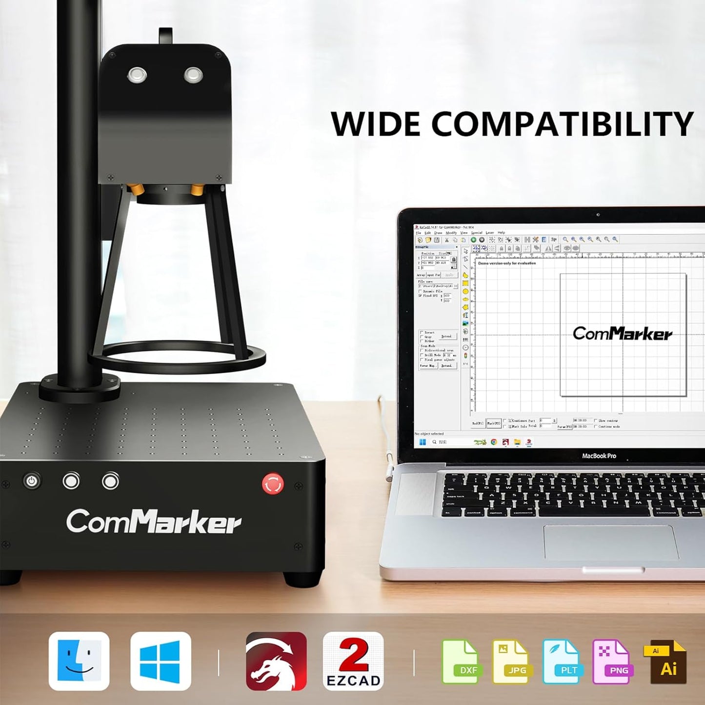 ComMarker B4 30W JPT Mopa Fiber Laser Engraving Machine,Support Lightburn Laser Engraver with 2Lens and L Protective Shield,2in1 Desktop Handheld Color Marking Machine for Stainless Steel,Ring,Tumbler