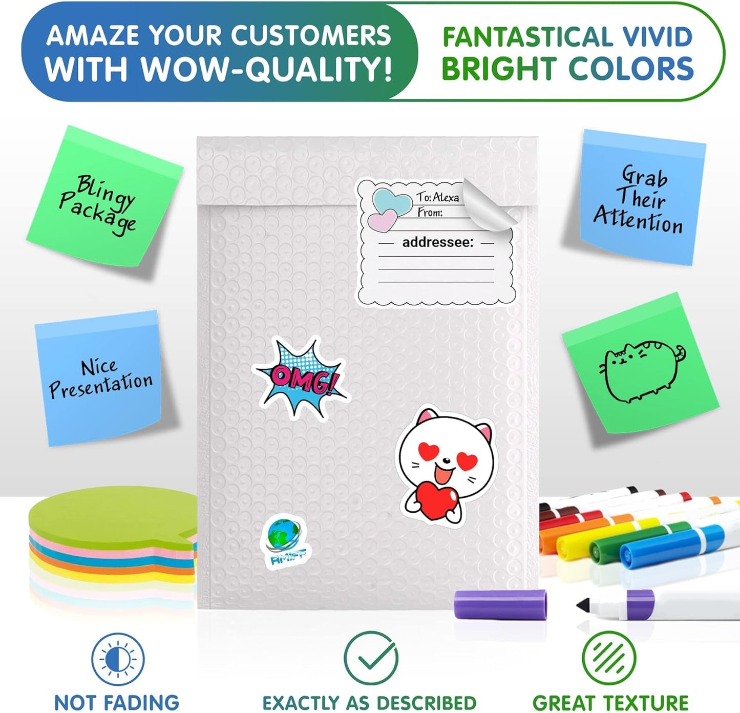White Poly Bubble Mailers Self Seal, 8.5 x 11 Inch. Pack of 200 Bubble Packaging Envelopes for Shipping. Durable Padded Envelopes Waterproof. Self Seal Padded Mailers. Shipping Packages
