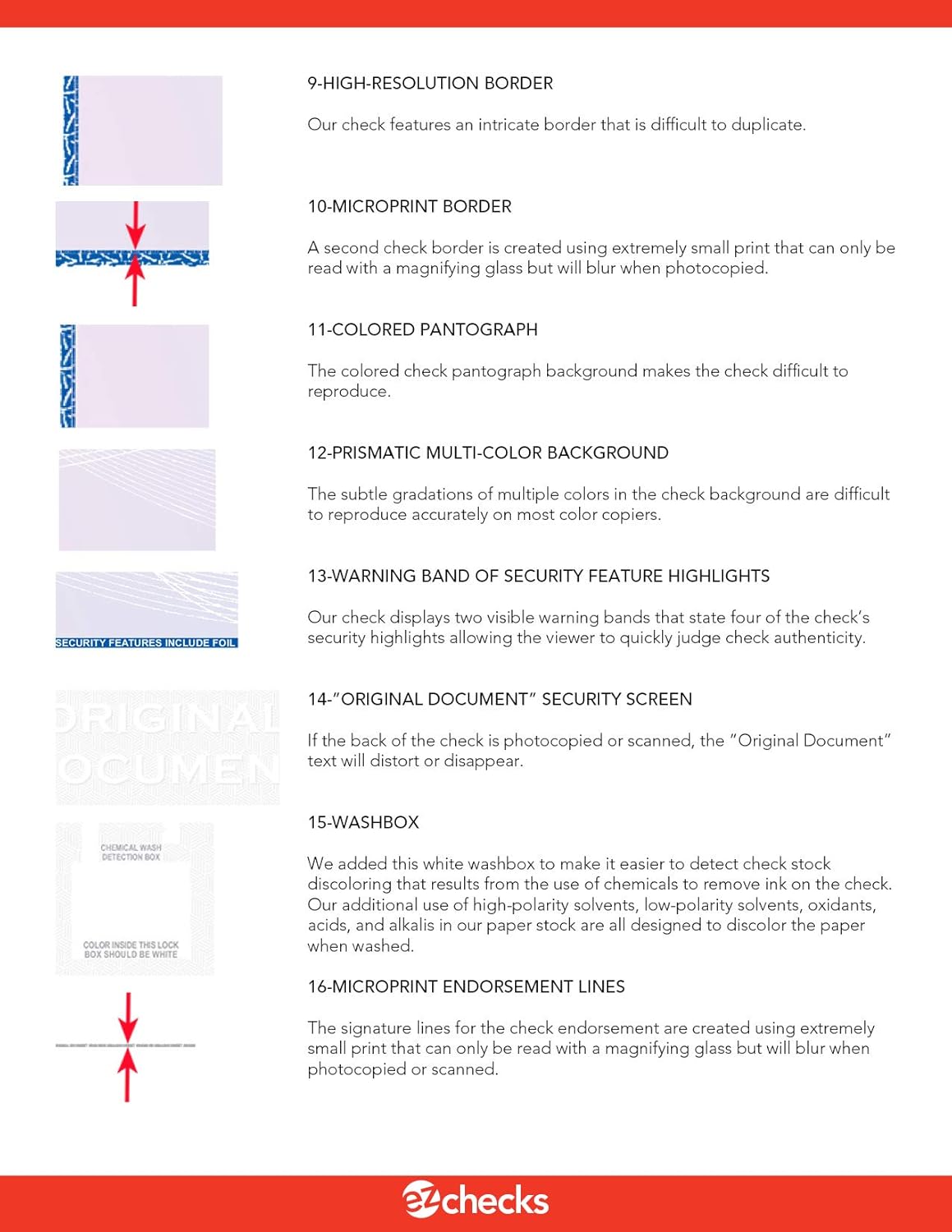 EZ Checks Premium High Security Check Paper with Hologram | 500 Sheets (Green/Yellow, Check at Top)