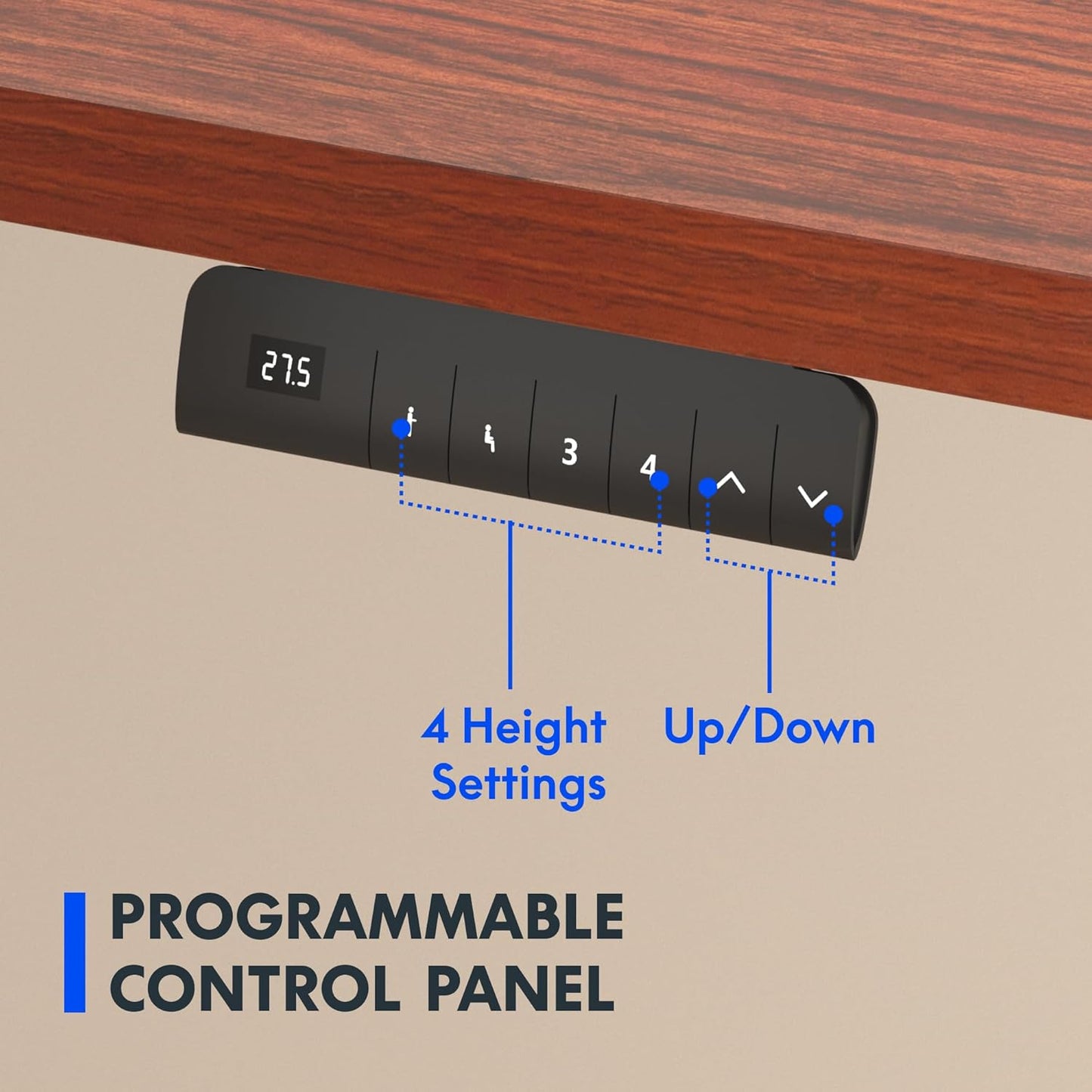 FLEXISPOT E3 Dual Motor Electric Standing Desk 48x24 Inch Whole-Piece Board Height Adjustable Desk Electric Sit Stand Desk (Black Frame + Mahogany Desktop, 2 Packages)