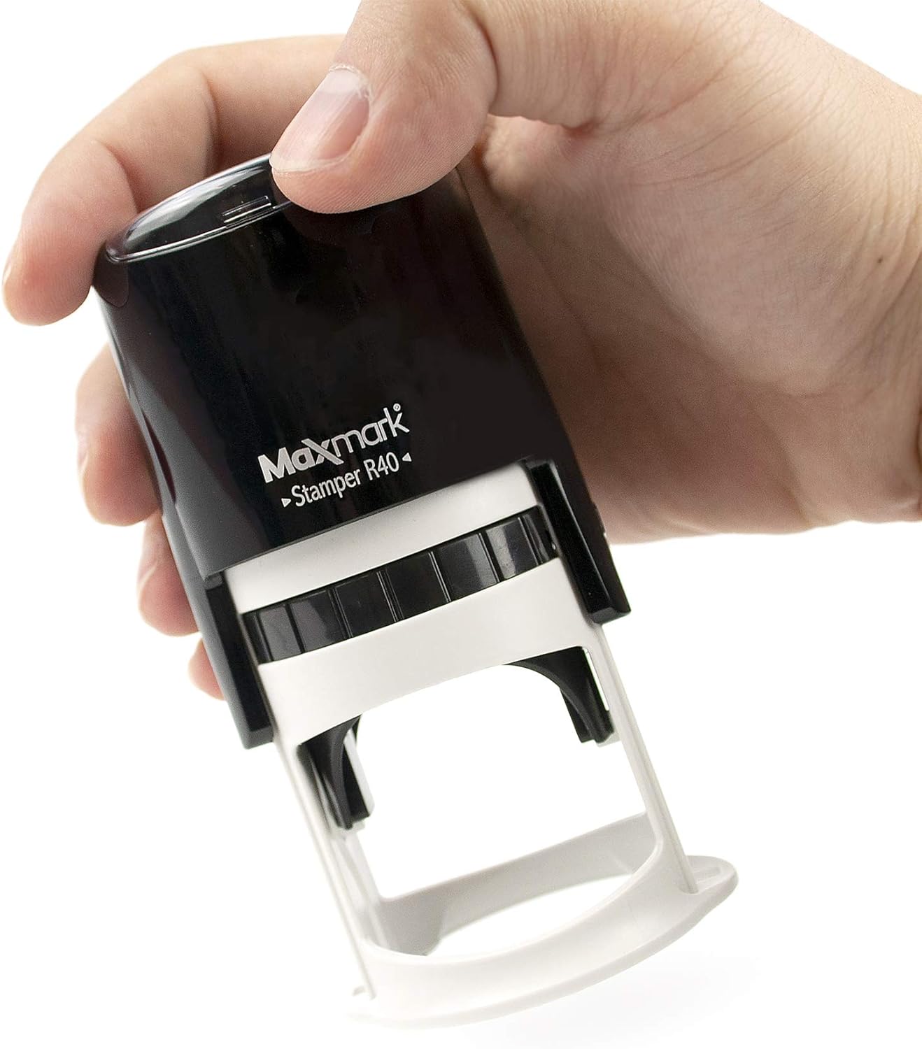 Round Notary Stamp for State of Indiana- Self Inking Stamp - Top Brand Unit with Bottom Locking Cover for Longer Lasting Stamp - 5 Year Warranty