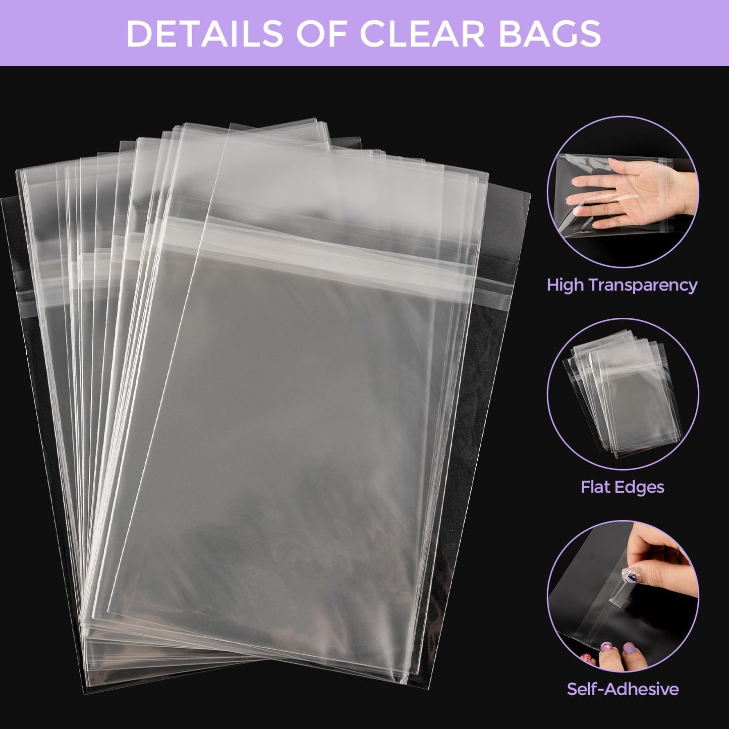 Frametory, 18 3/8" x 24 1/8" Acid-Free Clear Plastic Bags, Self Seal Crystal Photo Sleeves for 18x24 Art Prints, Pictures & Framing Mat Mattes - 25 Pack