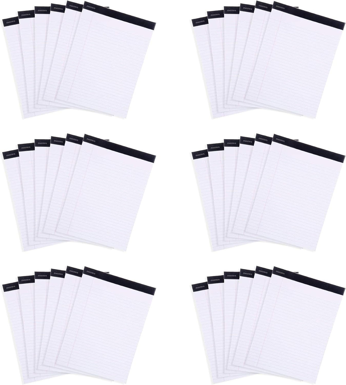 Mintra Office Legal Pads, ((xBasic, 8.5in x 11in, Wide (White), 36pk (6-6pks))
