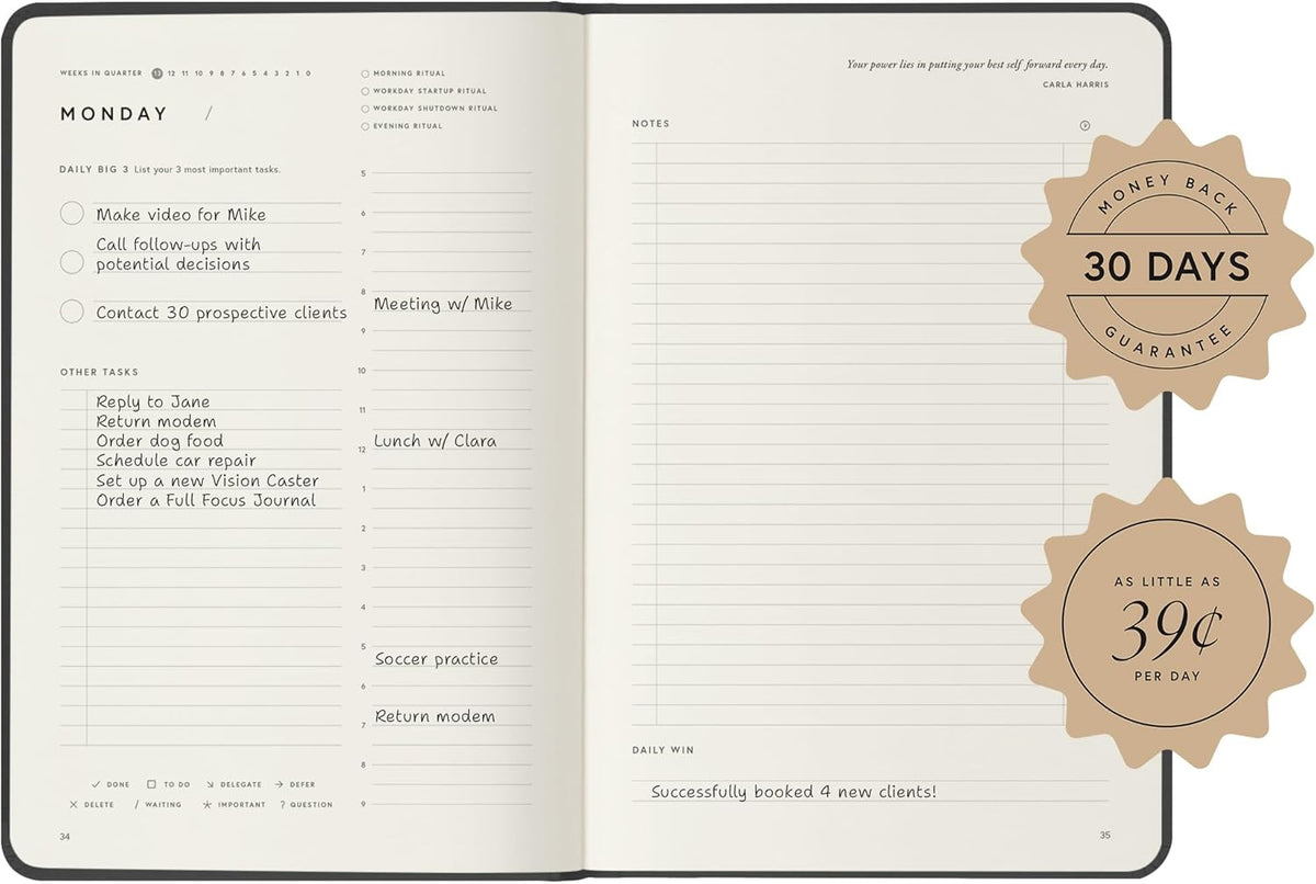 Full Focus Evergreen Linen Planner by Michael Hyatt - The #1 Daily Planner to Set Annual Goals, Increase Focus, Eliminate Overwhelm, and Achieve Your Biggest Goals - Hardcover