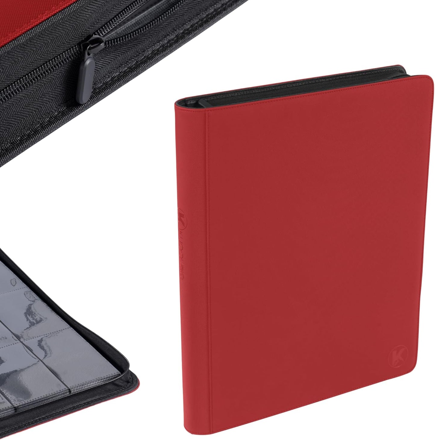 1408+ Pockets Trading Card Binder, 16-Pocket Card Ablum Compatible with MTG,Sports Cards & Other Standard Size Trading Card (Red)