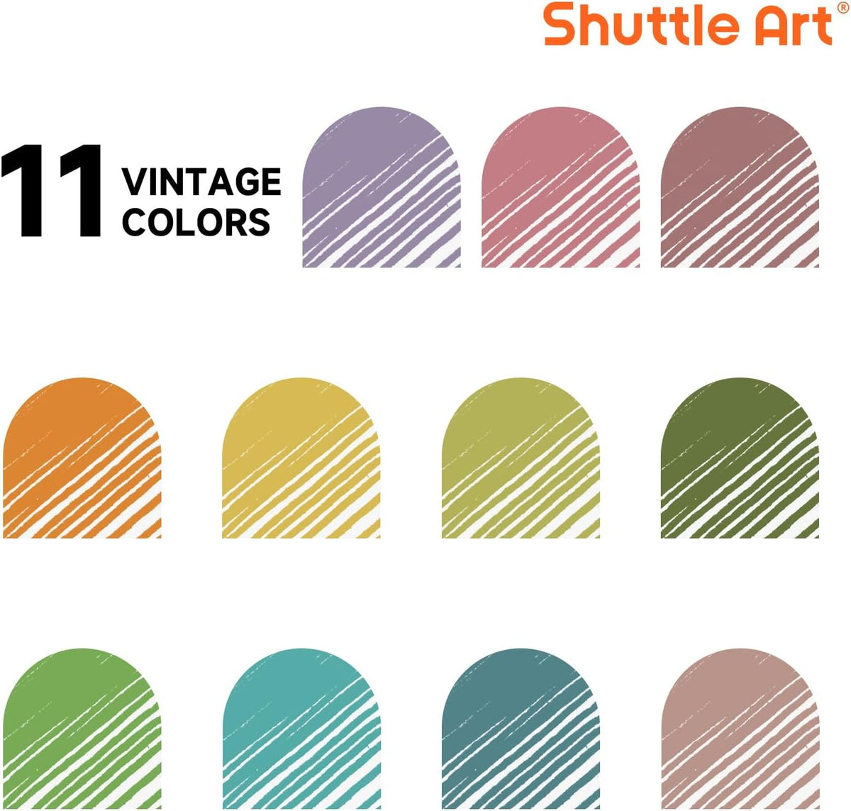 Shuttle Art Colored Retractable Gel Pens, 11 Vintage Ink Colors, Cute Pens 0.7mm Medium Point Quick Drying for Writing Drawing Journaling Note Taking School Office Home