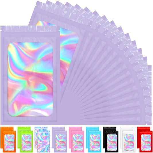Mylar Bags, 100 PCS Packaging Bags, Small Bag Smell Proof Bag with Clear Window (3x4.7 Inch)