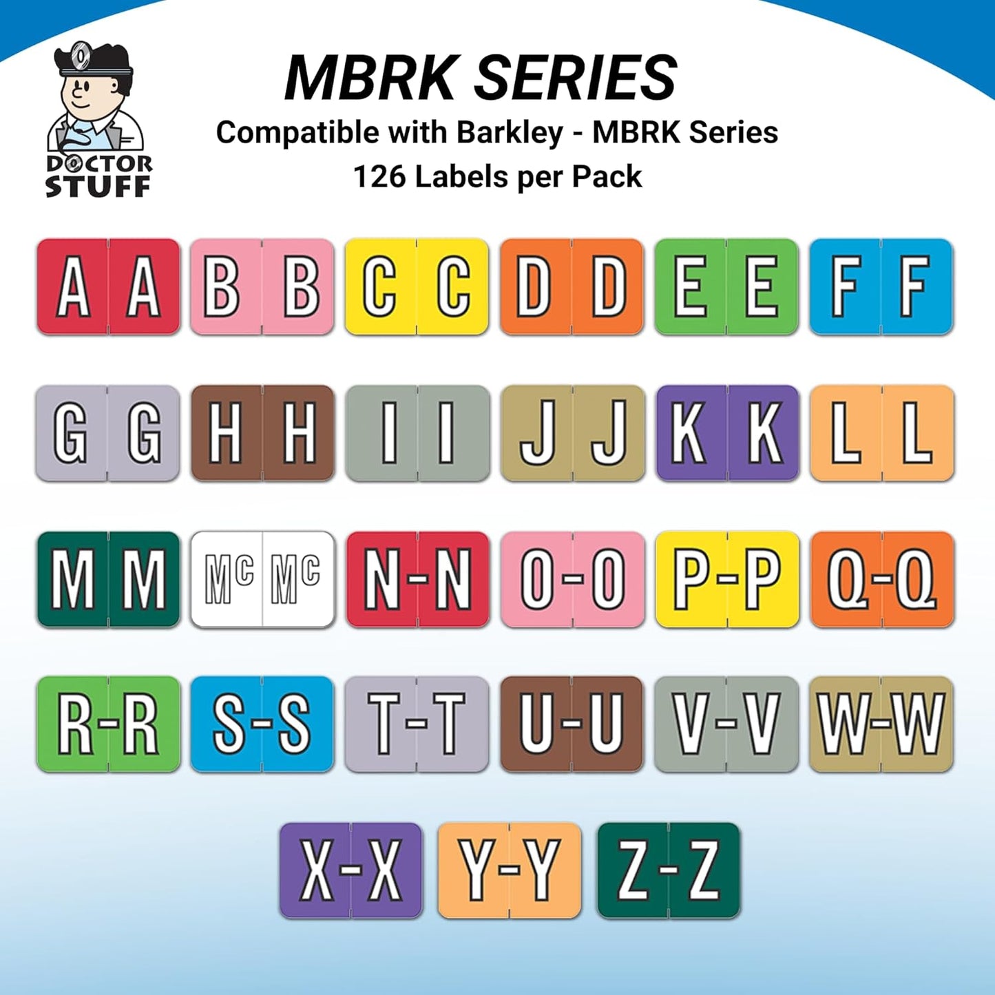 Doctor Stuff - File Folder Labels, Alphabet Letter P, Barkley/Sycom FABKM - BRAM Series Compatible Alpha Stickers, Yellow, 1" x 1-1/2", 126 Labels/Package
