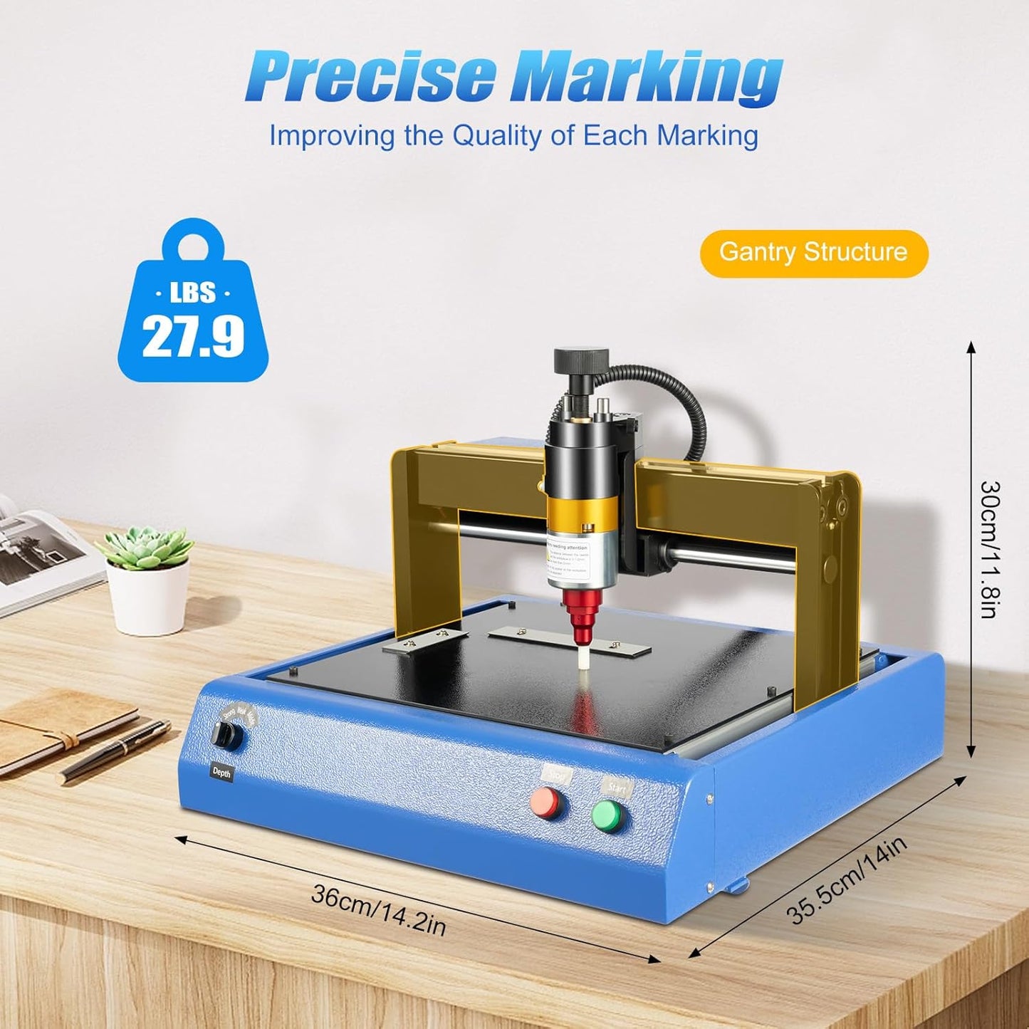 Electric Metal Marking Machine, 110V 400W 200x150MM Dot Peen Metal Engraving Machine Numbers Letter Tag Nameplate Engraver Device with USB Flash Disk for Metal&Steel Signs Marking