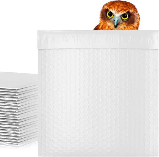 White Poly Bubble Mailers 7.25 x 7.5 Inch. Pack of 1500 Padded Envelopes Waterproof. Self Seal Padded Mailers with Durable Seams. Lightweight Padded Shipping Envelopes for Mailing Fragile Things