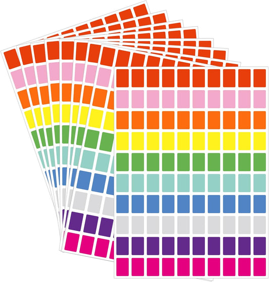 Starboling Color Coding Labels,3000 PCS 1/2" x 3/4" 10 Colors Rectangular Colored Labels Stickers,for Garage Sale,Price Tags,File Folder Tabs,and Classroom Organization