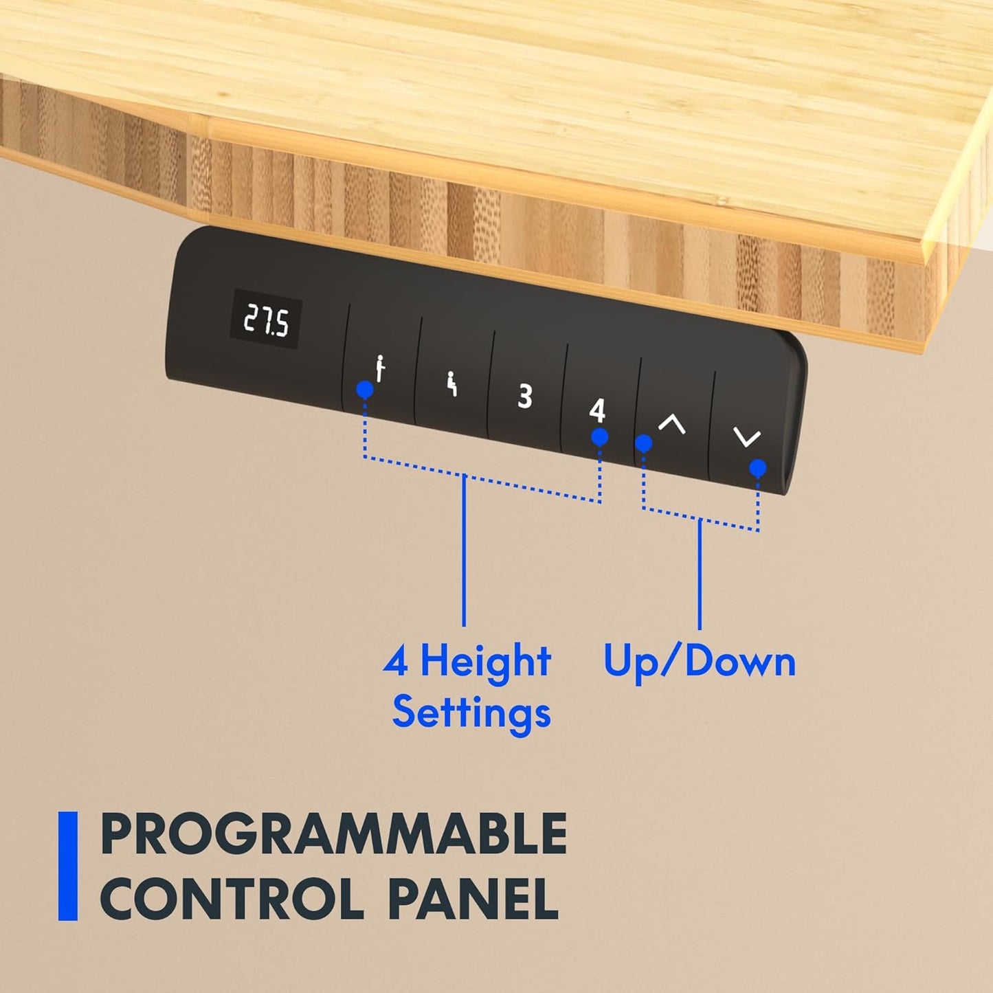 FLEXISPOT E3 Bamboo Dual Motor 72x30 Inch Electric Height Adjustable Standing Desk Whole-Piece Board Desk Sit Stand Up Desk (Black Frame + Bamboo Curved Desktop)