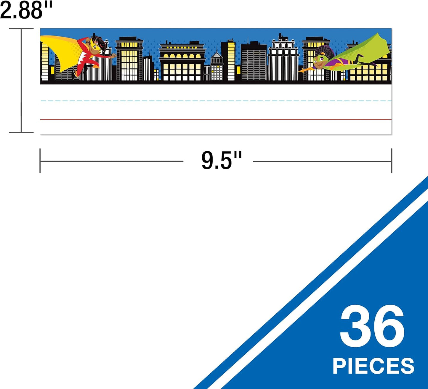 Carson Dellosa Super Power 36PC Name Labels for Kids, Superhero Tags for Labeling Classroom, School Supplies, Chalkboard, Desk Organizer and Locker Organization Teacher Decor