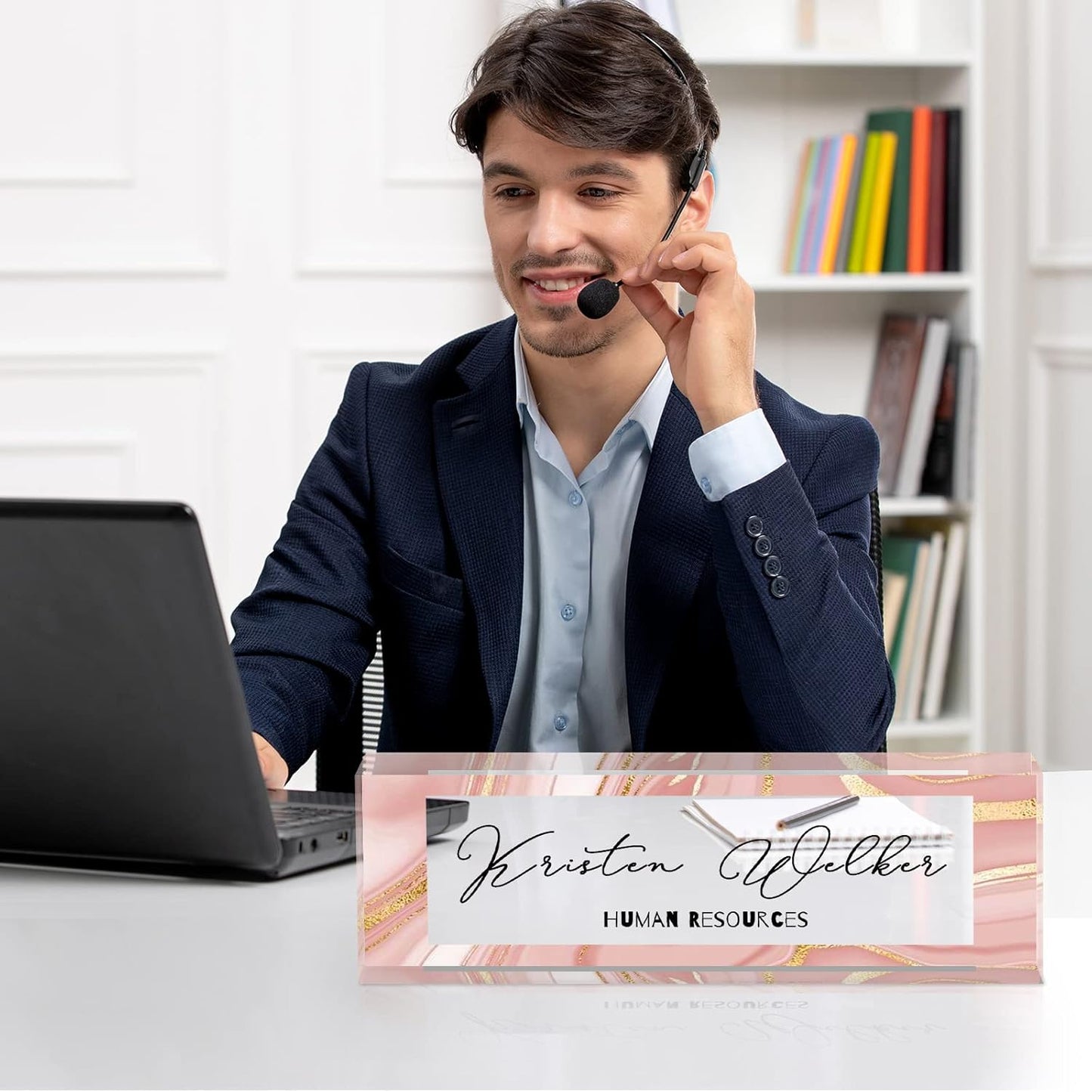 Gowelly Office Desk Name Plate Personalized |Custom Name Plates for Desk| Custom Employee Appreciation Gifts | Office Gifts for Women, Boss, Employee, Teacher, Social Worker-5