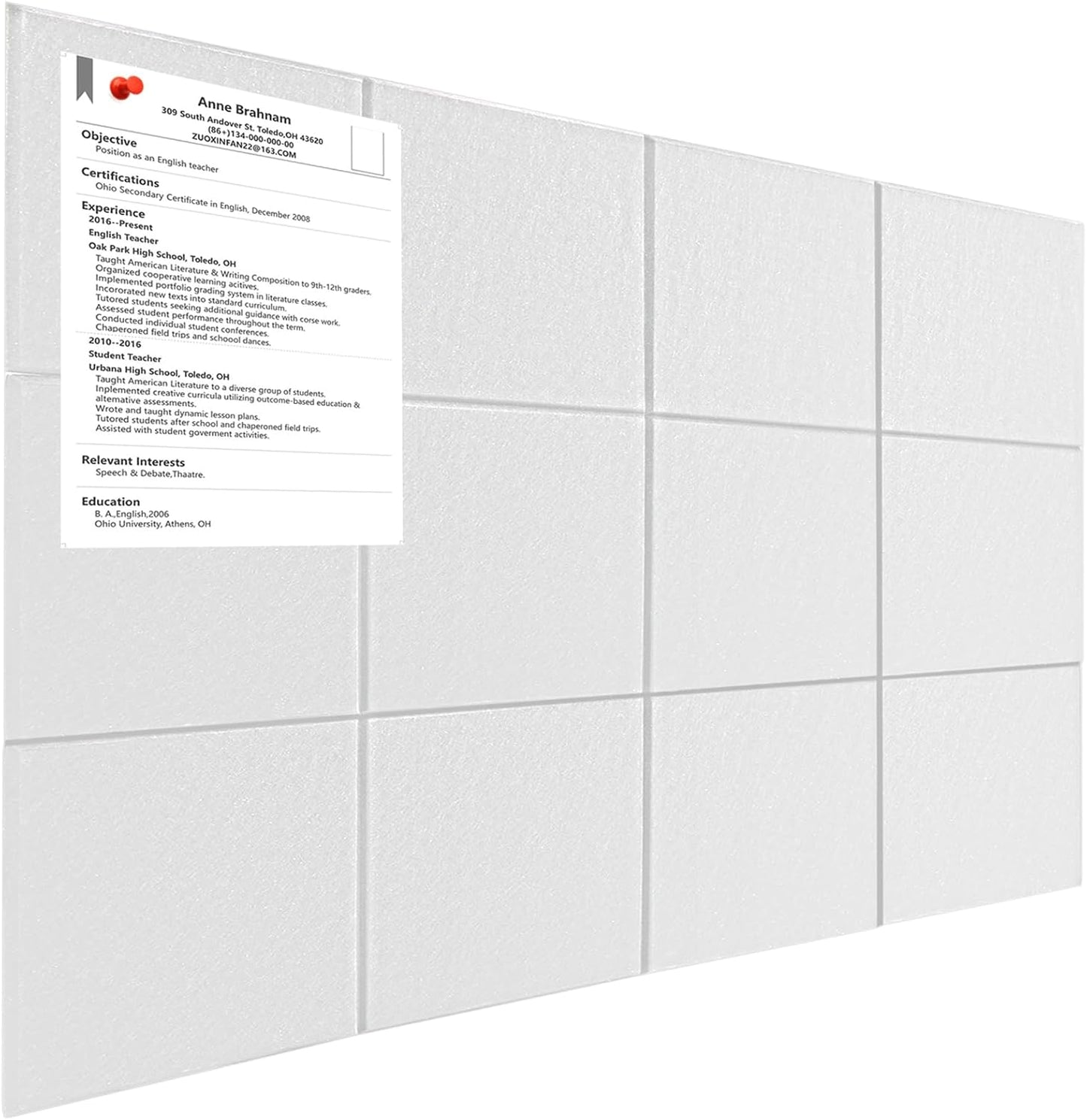 Large Bulletin Cork Boards for Walls 36" x 48", White Bulletin Board for Office, 12 Pack Cork Felt Boards Tiles for Classroom Decor, Pin Board with Pushpins, Office Essentials