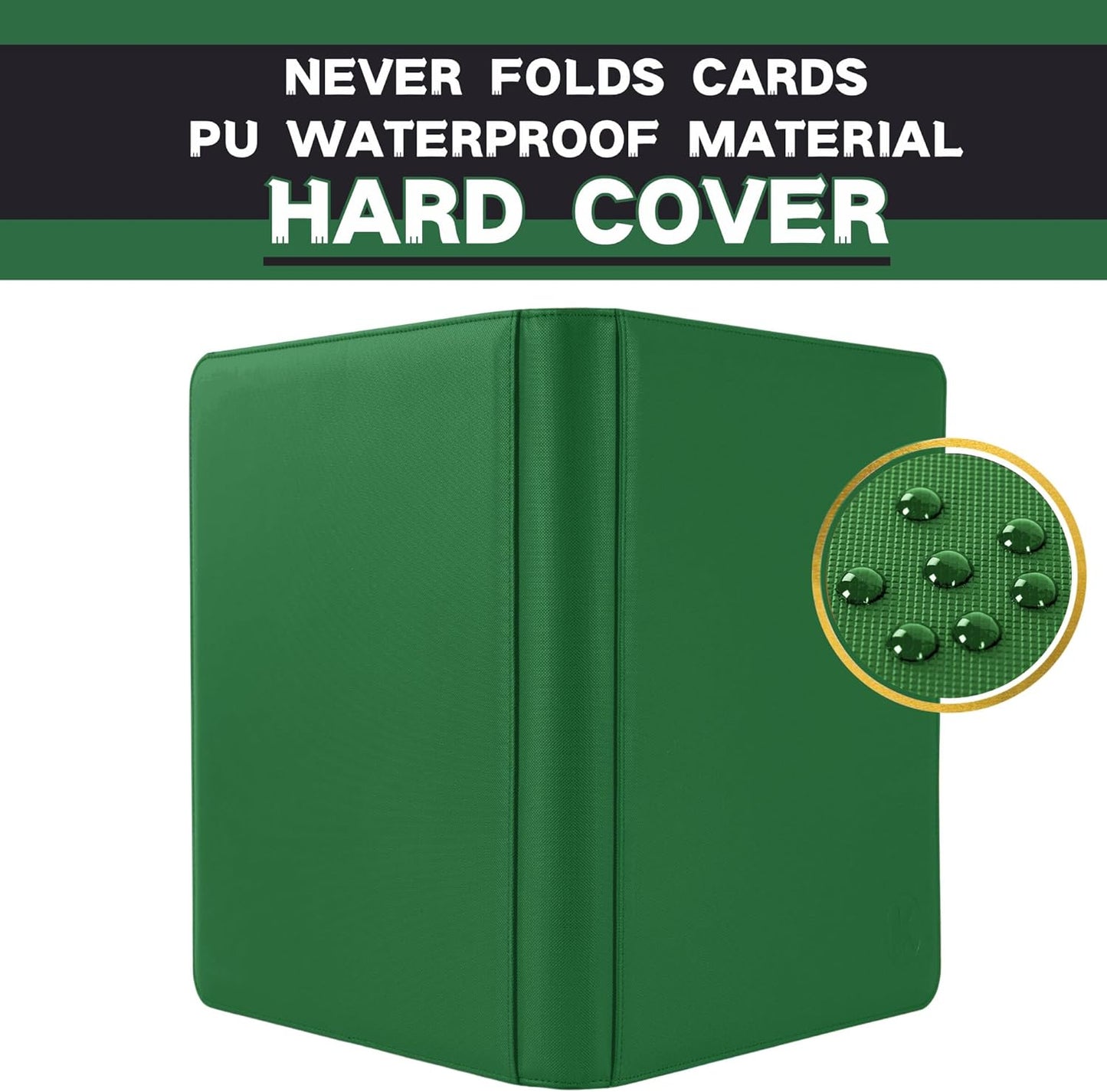 1600+ Pockets Trading Card Binder, 16-Pocket Card Ablum Compatible with MTG,Sports Cards & Other Standard Size Trading Card (GREEN)