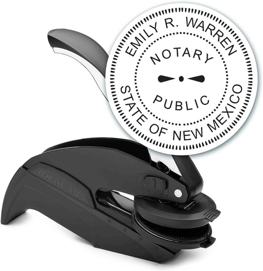 MaxMark Notary Seal Round Embosser for New Mexico State - Includes Gold Burst Seal Labels (50 Count)