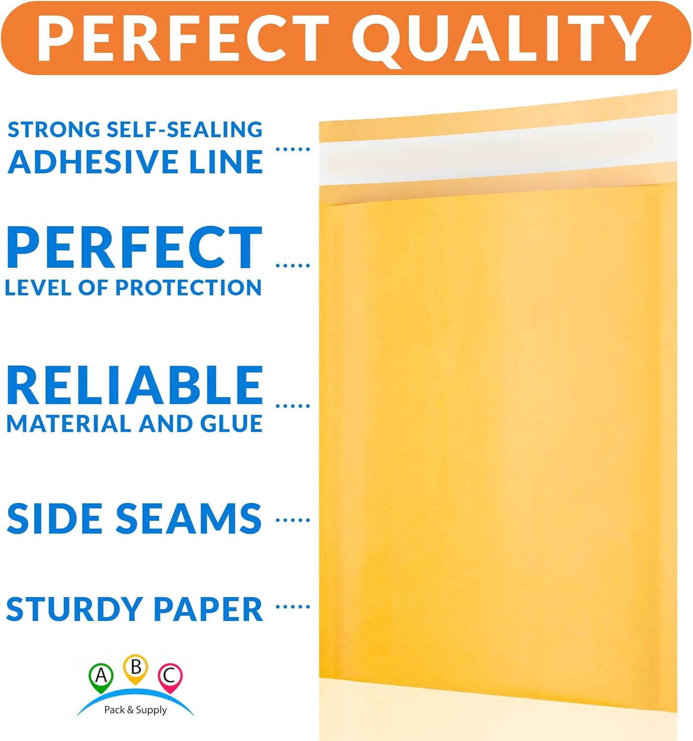ABC PACK & SUPPLY Gold Kraft Bubble Mailer Envelopes, 9.5 x 13 Inches. 200 Pack Mail Padded Envelopes Self Seal. Kraft Bubble Mailers. Tear-Resistant Mailing Envelope Padded. Sturdy Paper Mailer