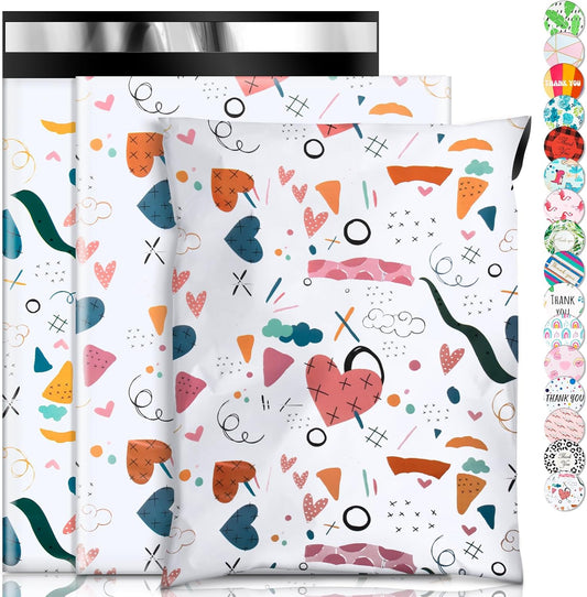 Oududianzi Poly Mailers 6X9, 50Pack Shipping Bags, Shipping Envelopes, Plastic Packaging Bags, Self-Seal Polymailers, Mailing Poly Bags for Business, Clothing - Graffiti