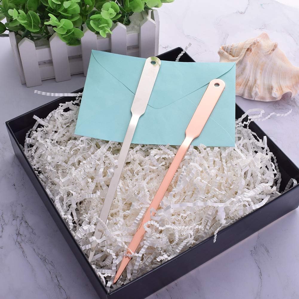 WXJ13 2 Pack Letter Openers Stainless Steel Lightweight Hand Envelope Slitter, Silver and Rose Gold