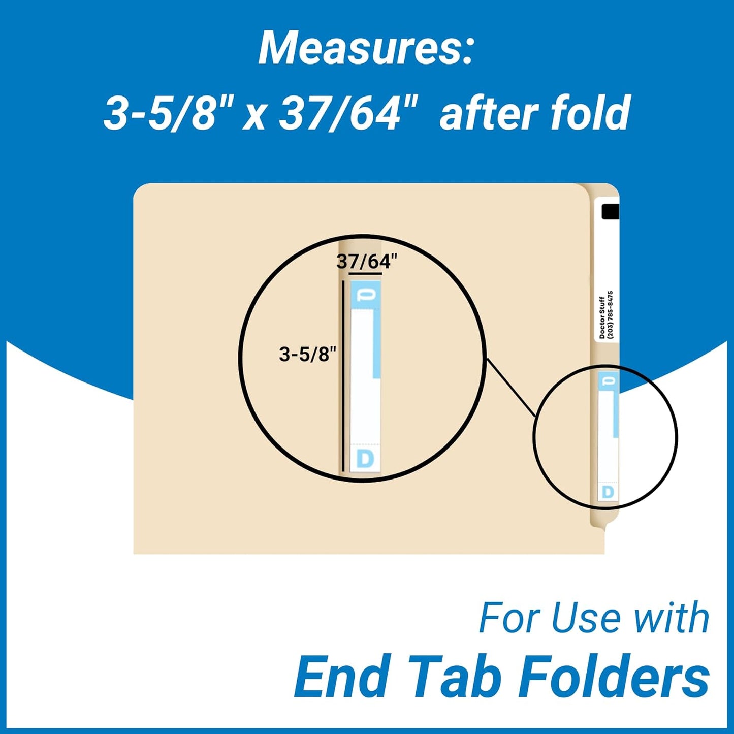Alphabet Labels for File Folders, A to Z Desk Set with File Box and Indexes, Doctor Stuff, 1500 Labels, Compatible with Smead NCC - SNCC Alpha Stickers Series, Medical Chart Color Code Labels