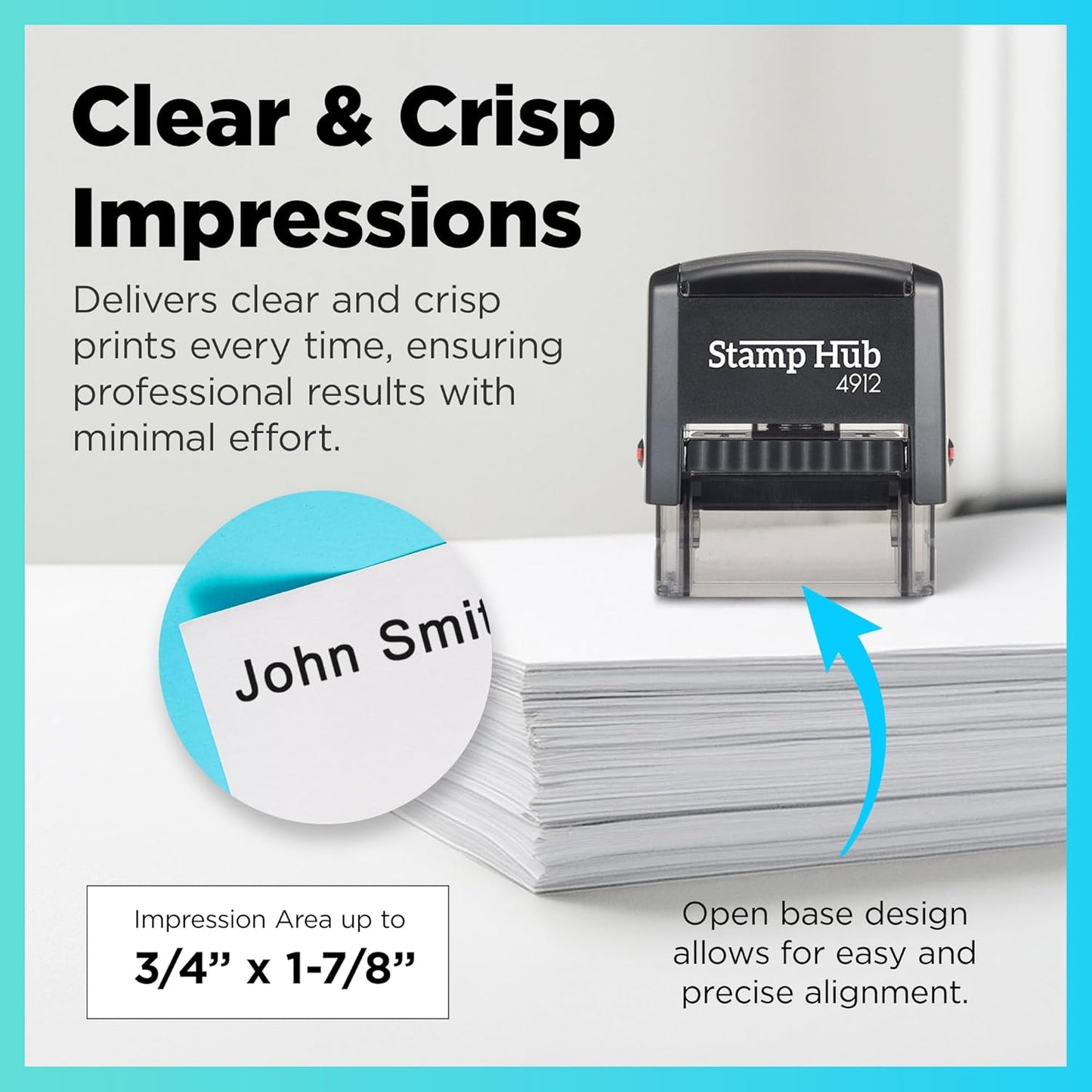 Self Inking Personalized Stamp - 1 Line Custom Stamp, Customizable Office Name Stamp, Ink Stamps for Business - Easy to Change Ink Cartridge, Multiple Ink Color Options - Medium