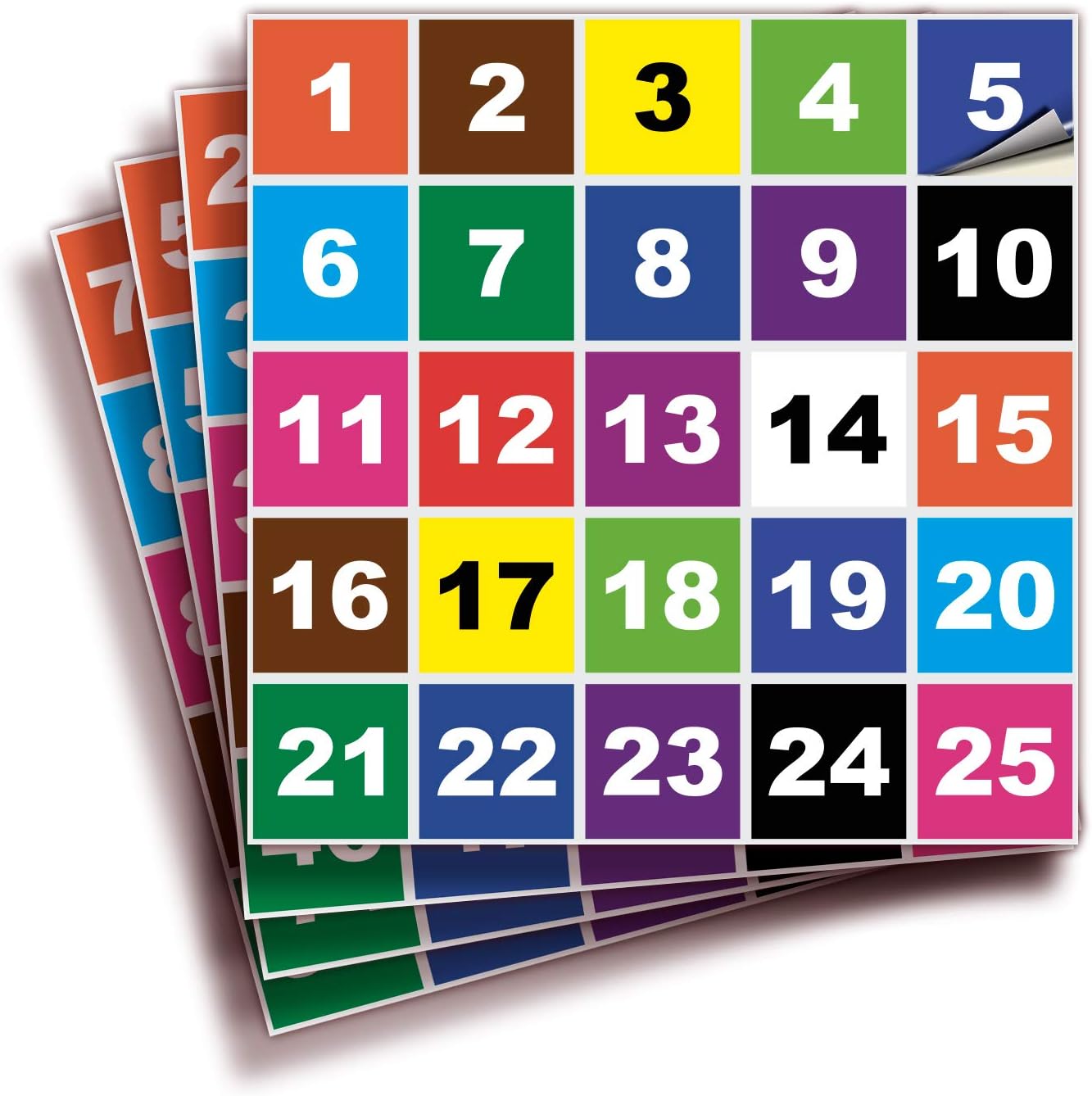 iSYFIX Multicolor Consecutive Number Stickers – 1 to 100, 1.5 Inch, 1 set – Vinyl Self Adhesive Premium Decal, Ideal for Inventory, Storage, Organizing, Boxes, Toolbox, Lockers & More, Indoor/Outdoor