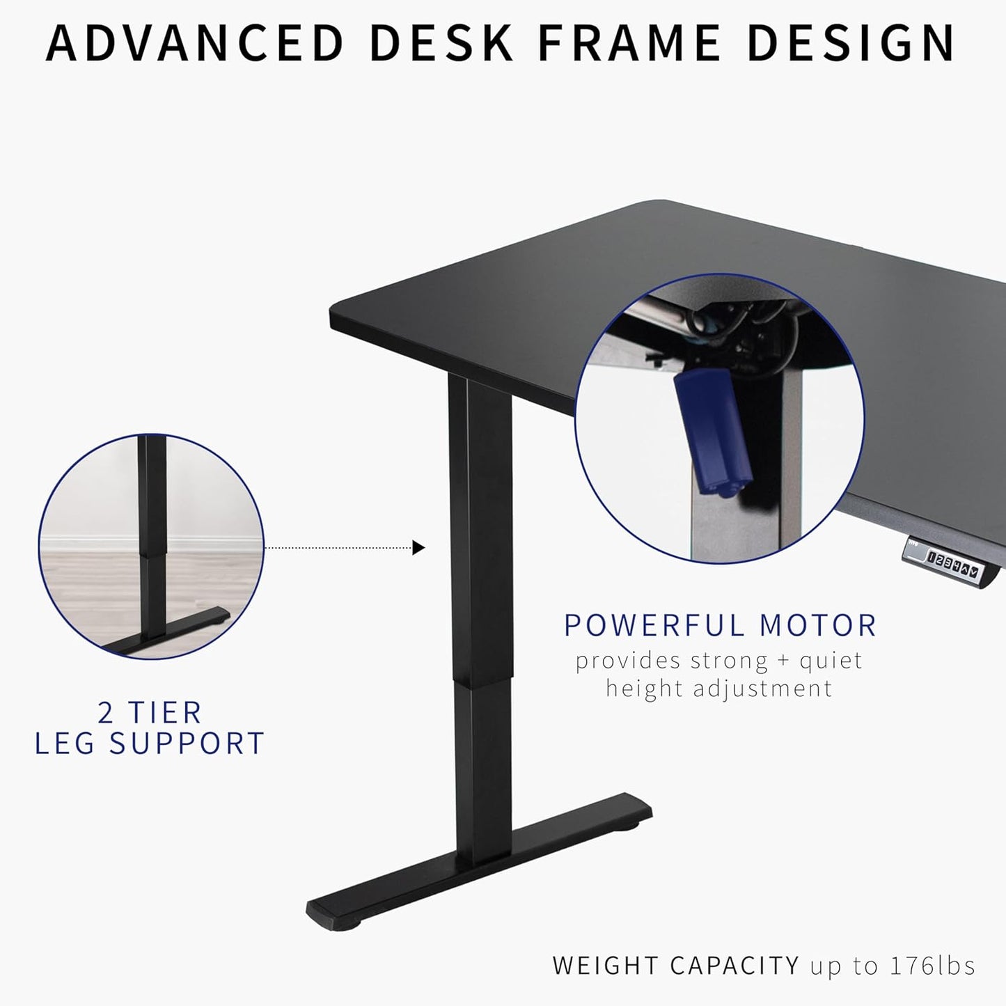 VIVO Electric 60 x 24 in Standing Desk, Memory Height Adjustment, 1B Series, One-Piece Dark Walnut Top, Gray Frame, DESK-KIT-1G6D