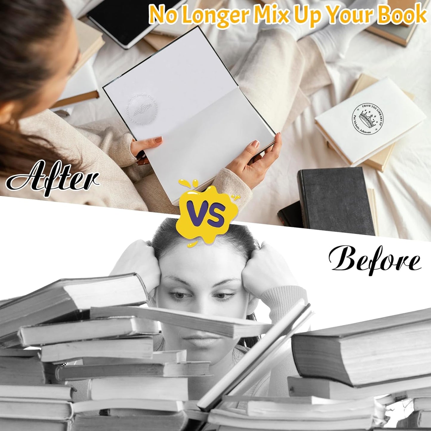 HJX Book Embosser Personalized - Custom Embosser for Books Customize Personal Book from The Library of Stamp (01-Embosser)