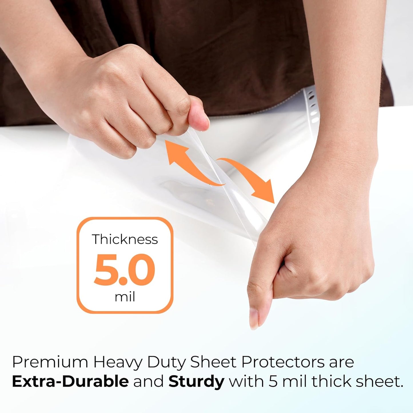 200 Pack, 8.5 x11 Clear Sheet Protectors, Non-Glare, Extra Heavy Duty Page Protectors for 3 Ring Binder, Top Loading Plastic Sleeves
