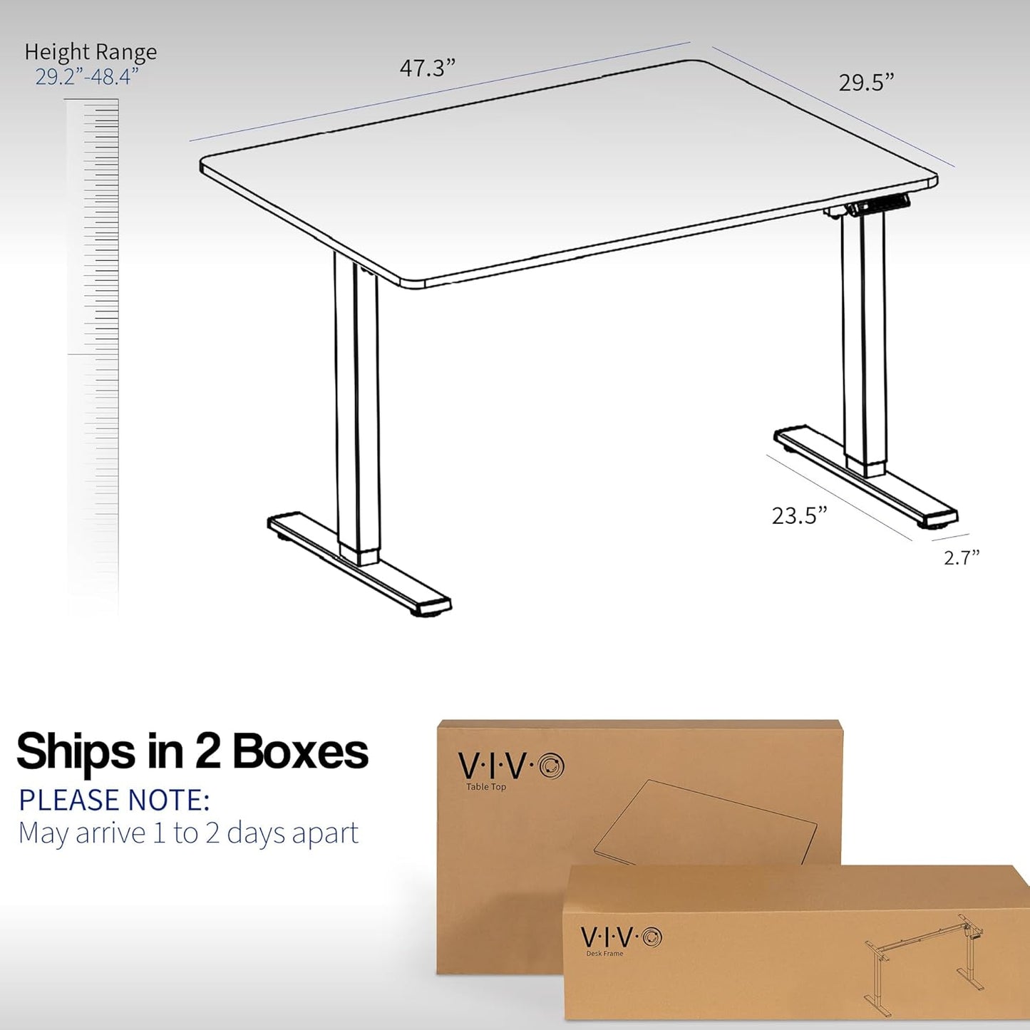 VIVO Electric 48 x 30 in Standing Desk, Memory Height Adjustment, 1B Series, One-Piece Reclaimed Wood Top, White Frame, DESK-KIT-1W5P