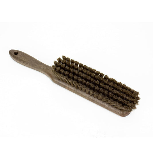 SPARTA Handheld Soft Counter Brush 8 Inch Bristle Span, Multi-Use Dust Brush with 5 Inch Handle for Tables, Countertops, and Delicate Surfaces, Polyester, Brown