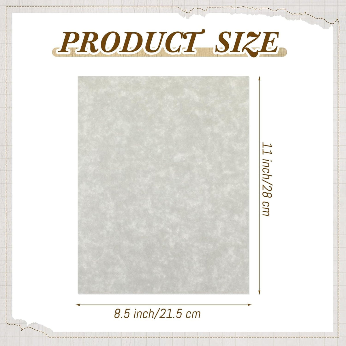 Epakh 200 Pcs Old Age Parchment Paper 8.5 x 11 Inch Standard Letter Vintage Colored Old Parchment Semblance Double Side Printing Paper (Dove Gray)