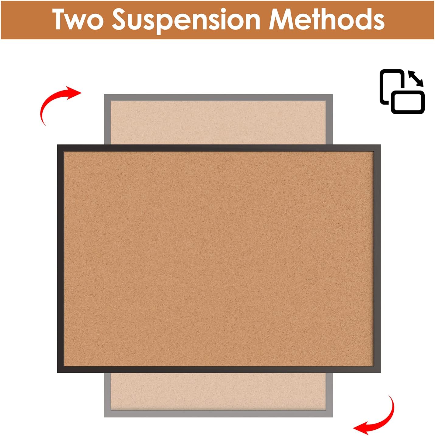 Board2by Cork Board Bulletin Board 48 x 36, Black Wood Framed 4x3 Corkboard, Office Board for Wall, Large Notice Pin Board for School, Home & Office