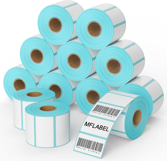 MFLABEL 2.25x1.25 inch Direct Thermal Labels 2-1/4 x 1-1/4 Inch White Thermal Printer Labels for UPC Barcode, Self-Adhesive Address Shipping Thermal Label Stickers 54 Rolls（1 Rolls/1000 Labels）