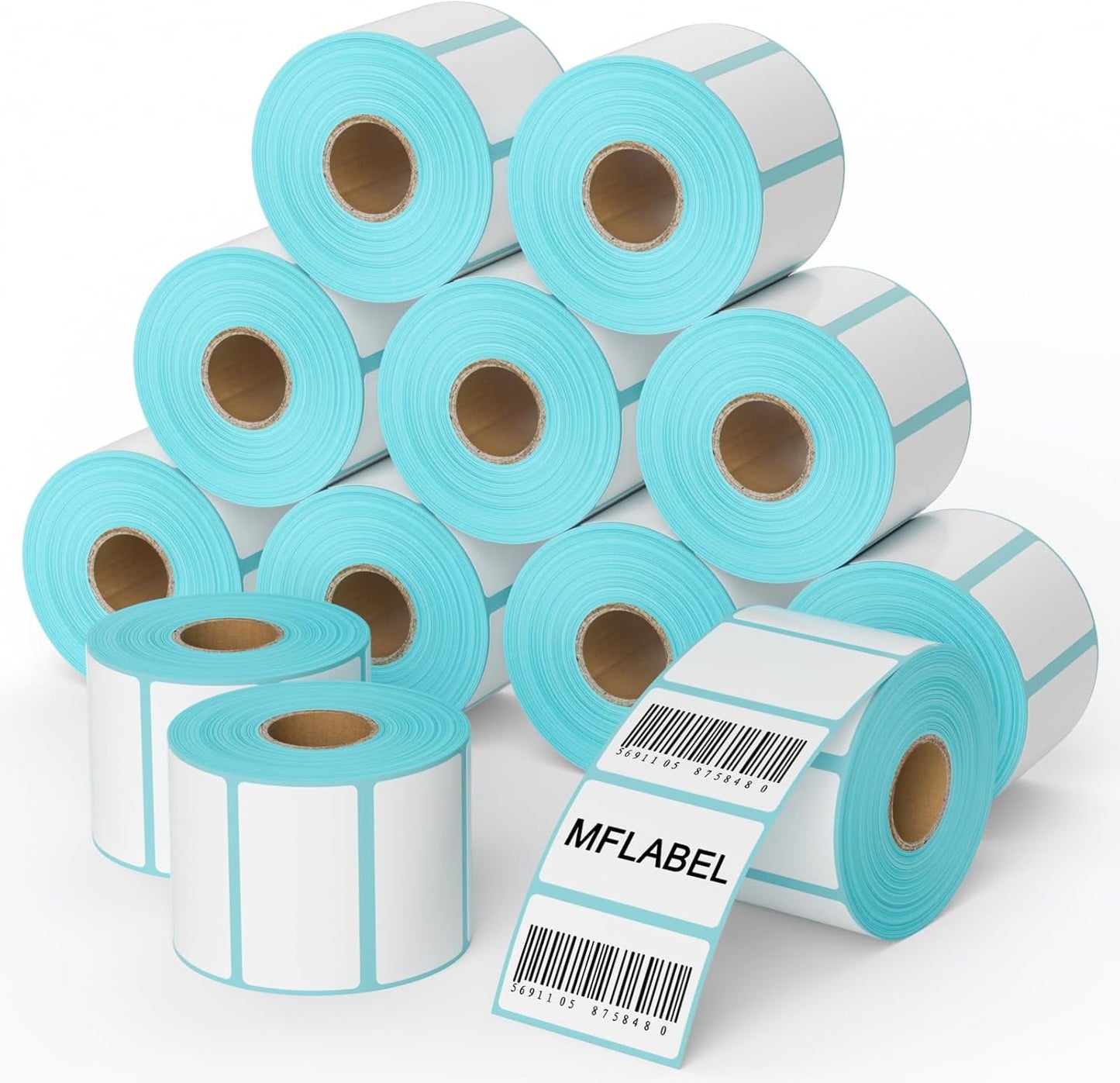 MFLABEL 2.25x1.25 inch Direct Thermal Labels 2-1/4 x 1-1/4 Inch White Thermal Printer Labels for UPC Barcode, Self-Adhesive Address Shipping Thermal Label Stickers 60 Rolls（1 Rolls/1000 Labels）