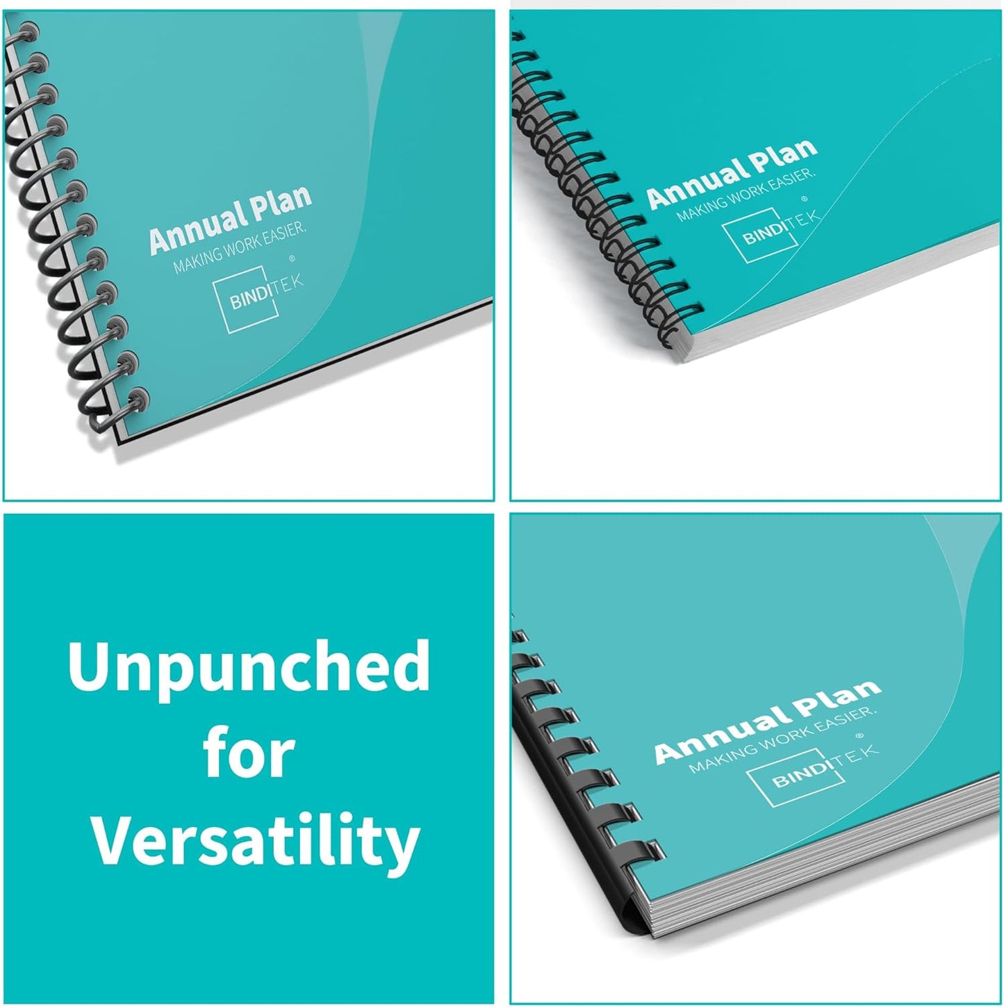 Binditek 100 Pack 4.5 Mil Binding Presentation Covers, Ultra Clear, 8.5 x 11 Inches, Letter Size, Square Corners, Un-Punched