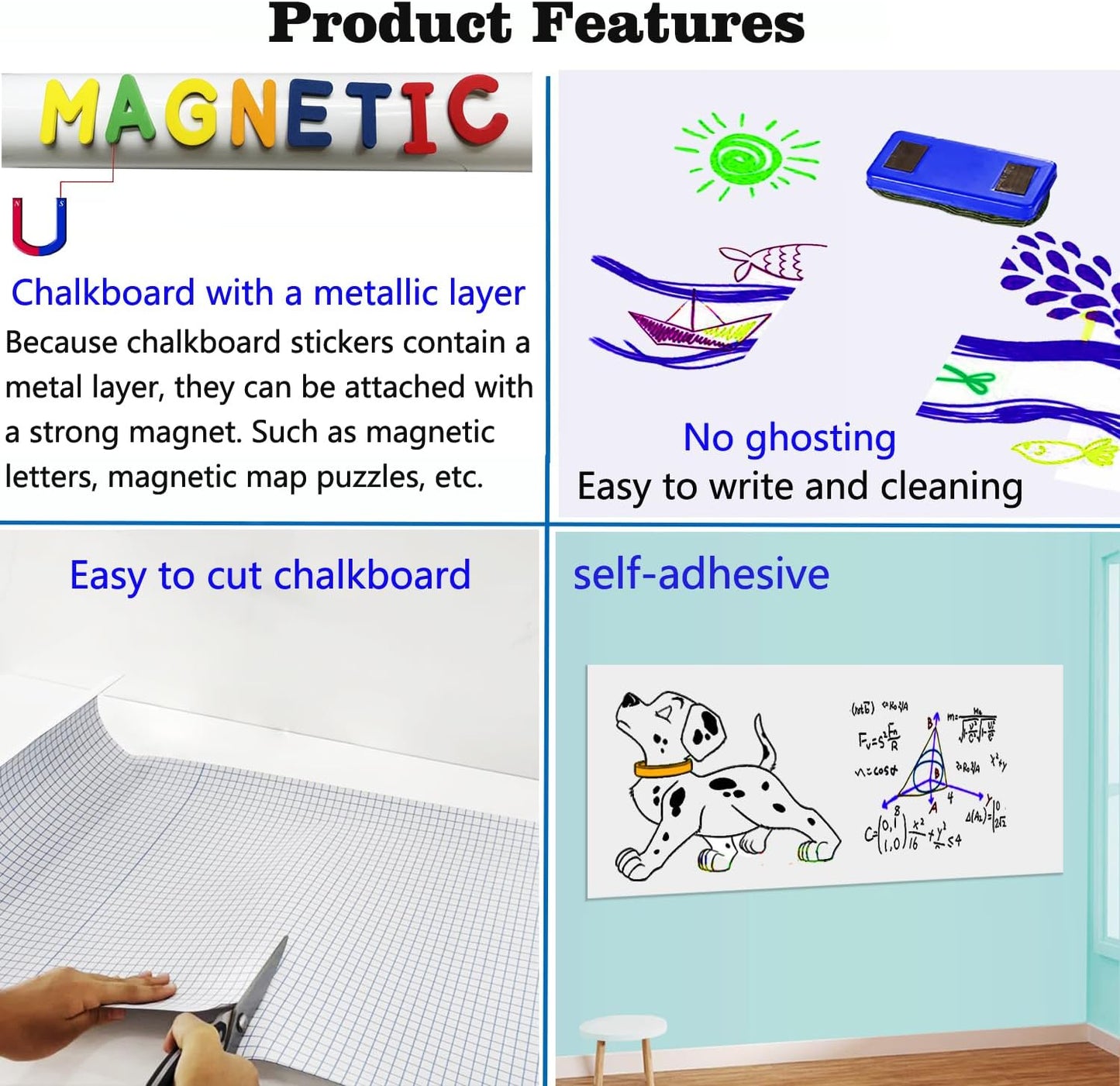Magnetic Dry Erase Whiteboard Paper for Wall 50" x 18" Self Adhesive White Board Sticker with 12 Magnet Marker and Magnetic Eraser for Kids Office Home Whiteboard Wallpaper Peel and Stick