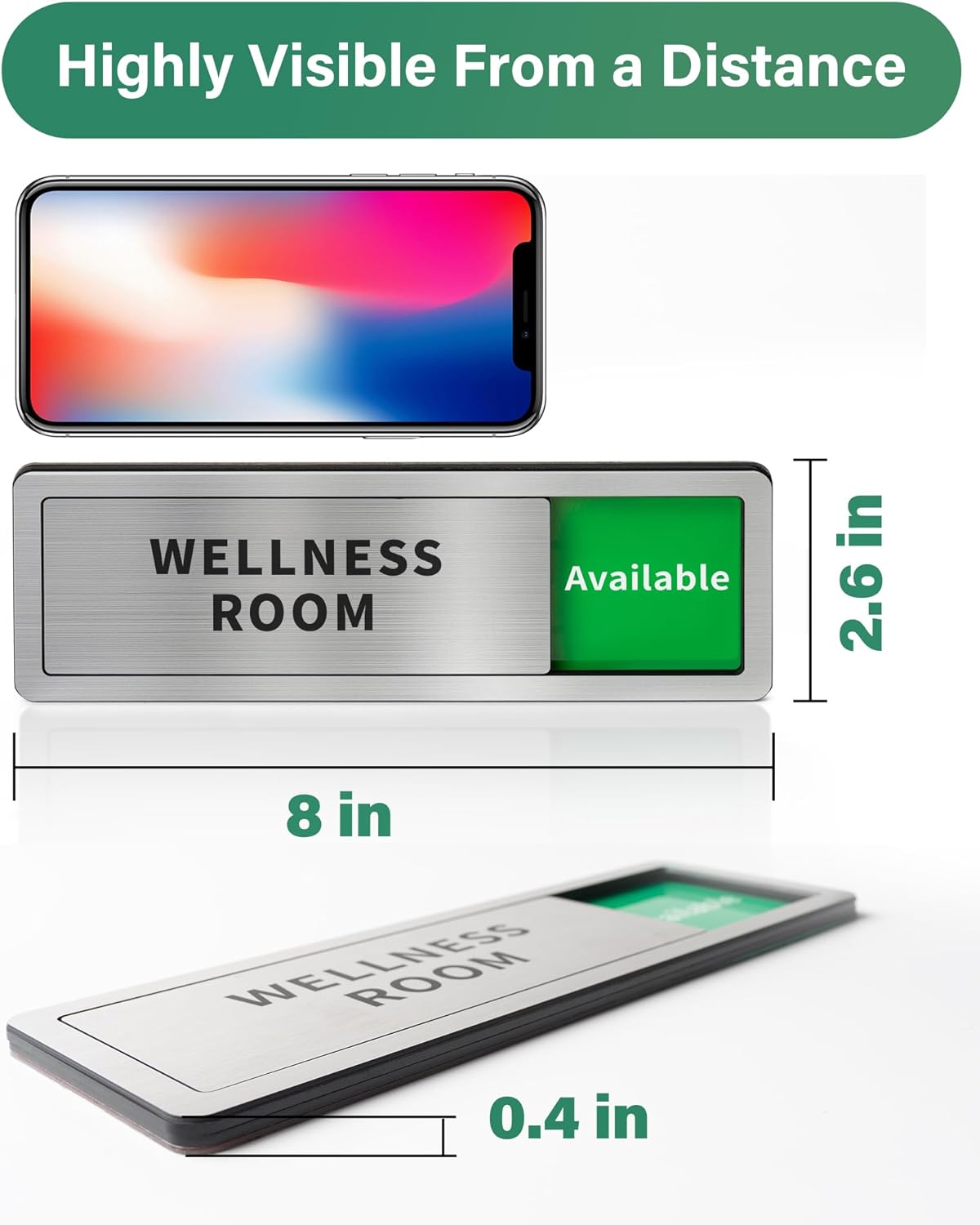 Meeting Room Sliding Door Signs Do Not Disturb, In Use/Available Slider Sign for Home Office Conference Vacant Occupied Privacy Slide Door Sign，Brushed Silver