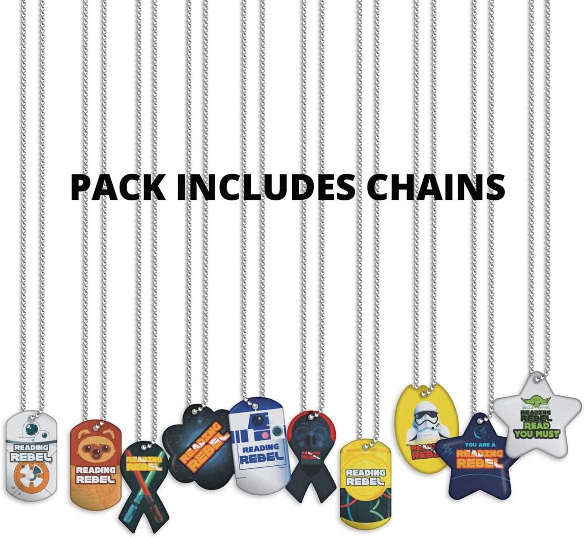 Reading Rebel Brag Tag Value Pack: Wearable Incentives for Young Readers 500 Tags (50 Tags for Each Design) + 150 Chains