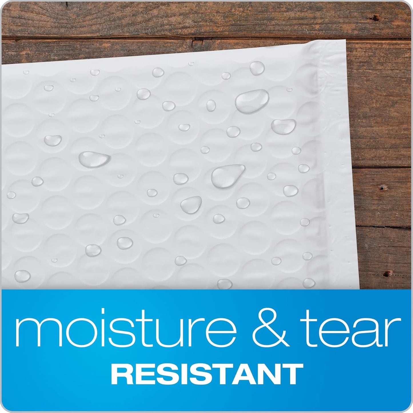 Quality Park Bubble Mailers, 8.25 x 11 Shipping Envelopes, Water Resistant White Poly Padded Envelopes, Redi-Strip Peel Off Closure, 25/Box (QUA85859)