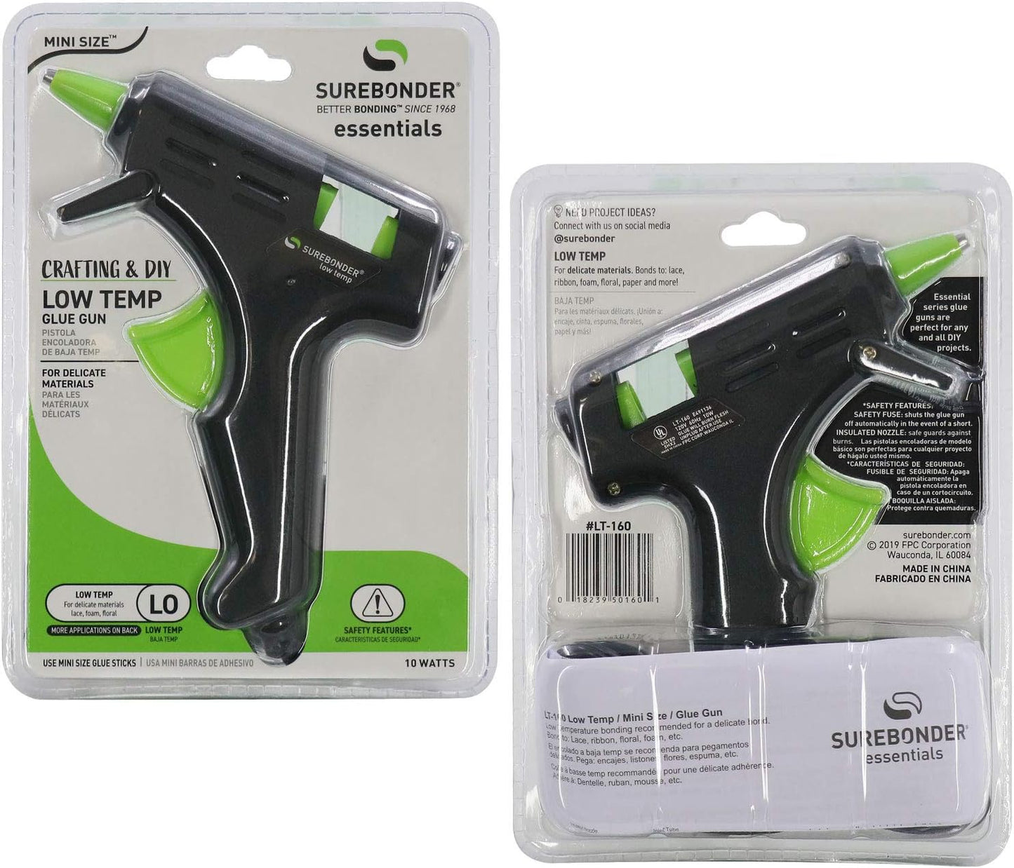 Surebonder LT-160 Mini Low Temperature Glue Gun - 10 watt