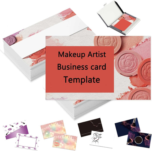 Custom Business Cards Personalized Business Cards with Photo for Small Business Customized with Logo Text 1000 500 200 100 Double Sided Printable Waterproof Business Cards-3.5" x 2",Makeup Template