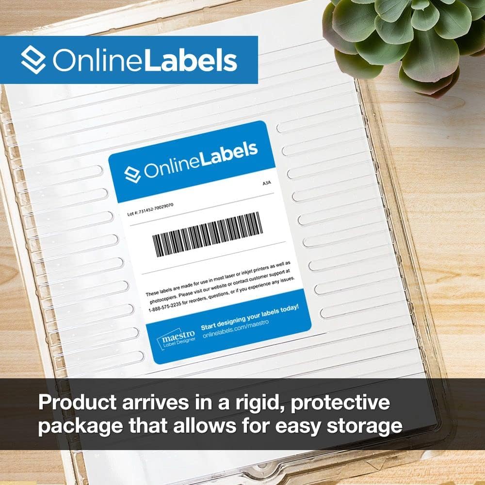 4 x 2 Rectangle Mailing Labels - Permanent, White Matte - Address, Shipping, Gift - Pack of 5,000-500 Sheets - Inkjet/Laser Printers - Online Labels