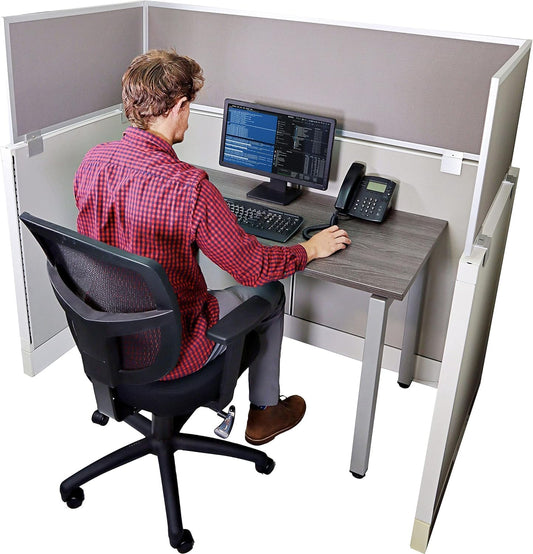 OBEX Acoustical Cubicle Privacy Screen Extender Desk Panel & Office Divider, Add Separation & Block Noise, 18" x 60", Overcast