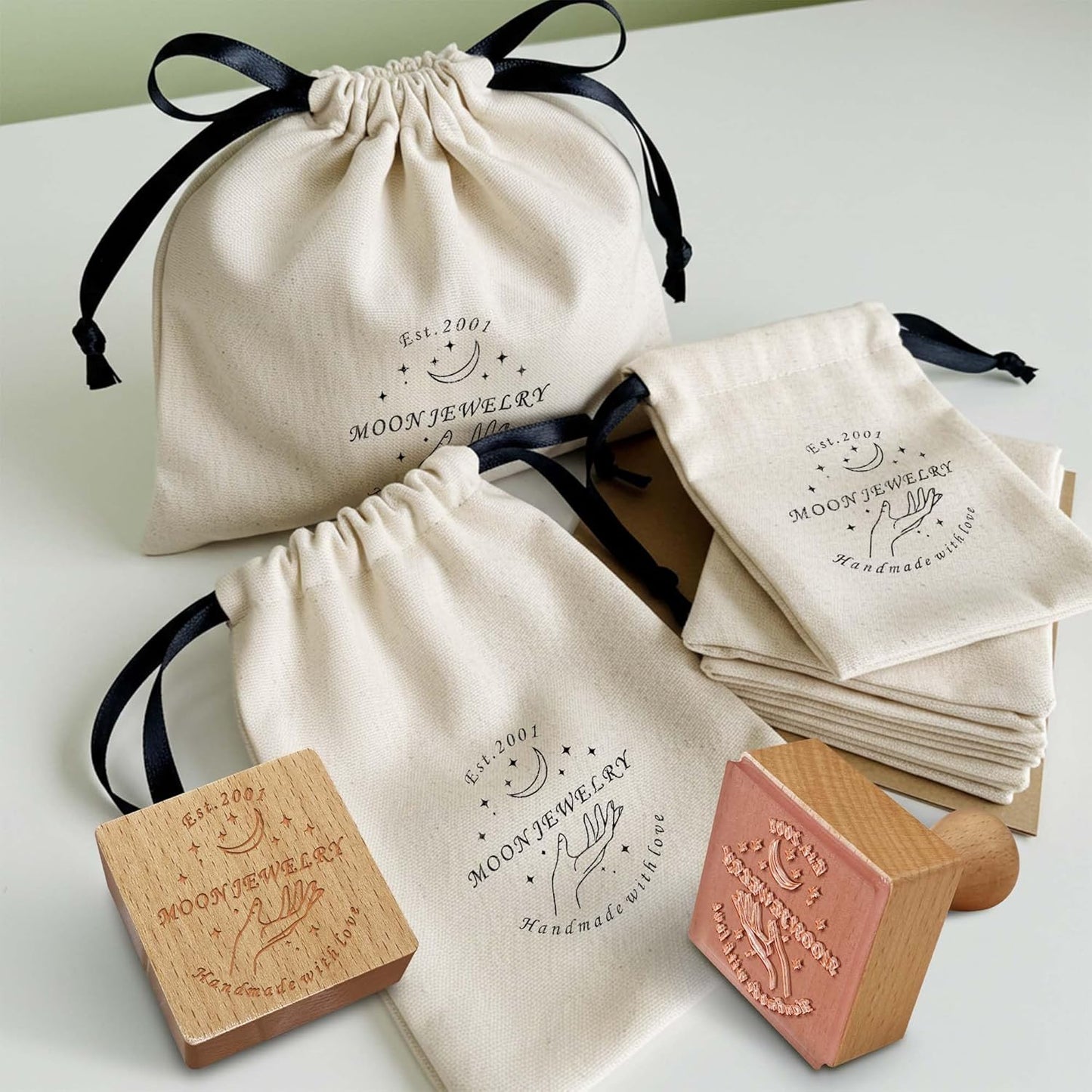 Custom Logo Stamp - Personalized Rubber Stamp - Multiple Size Options Available - Upload Your Logo (4"x4")