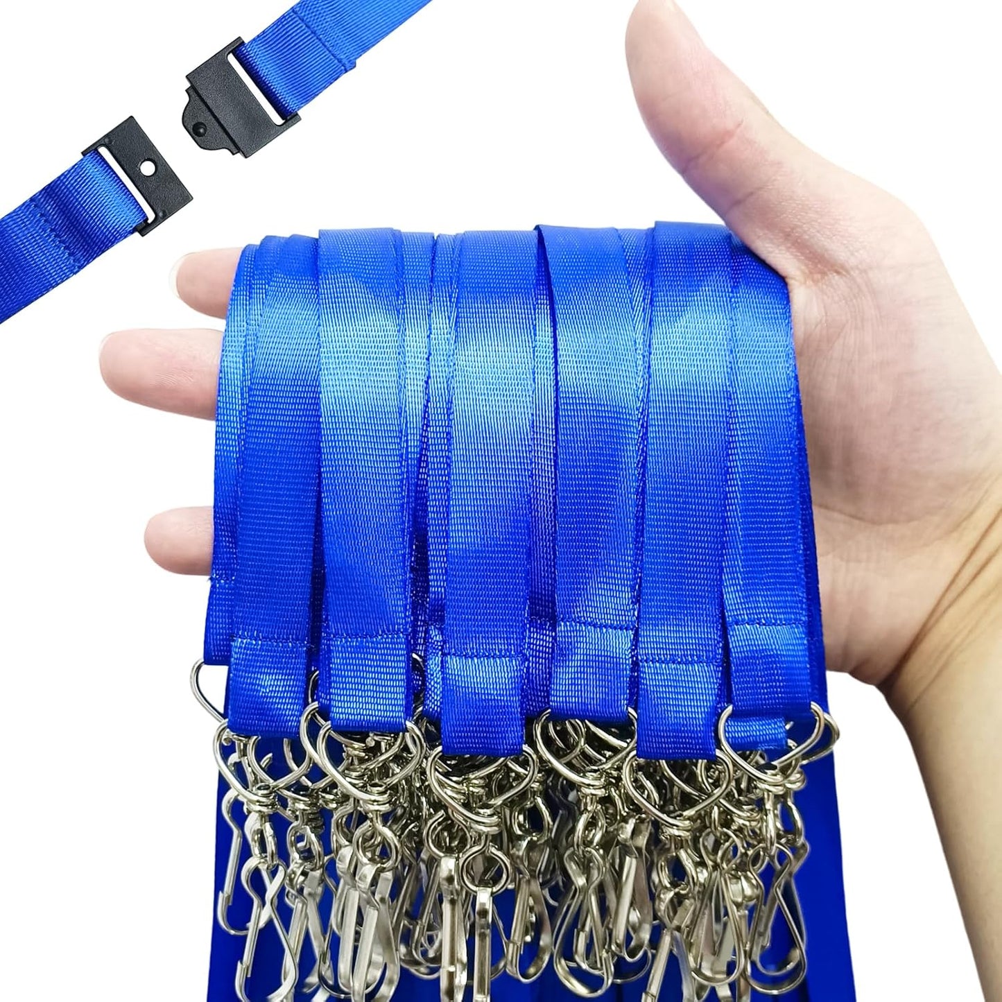 DE Breakaway Lanyards for Id Badges,Teacher Lanyard with with J-Hook Bulk Flat Lanyards for Name tag ID Badges Holder